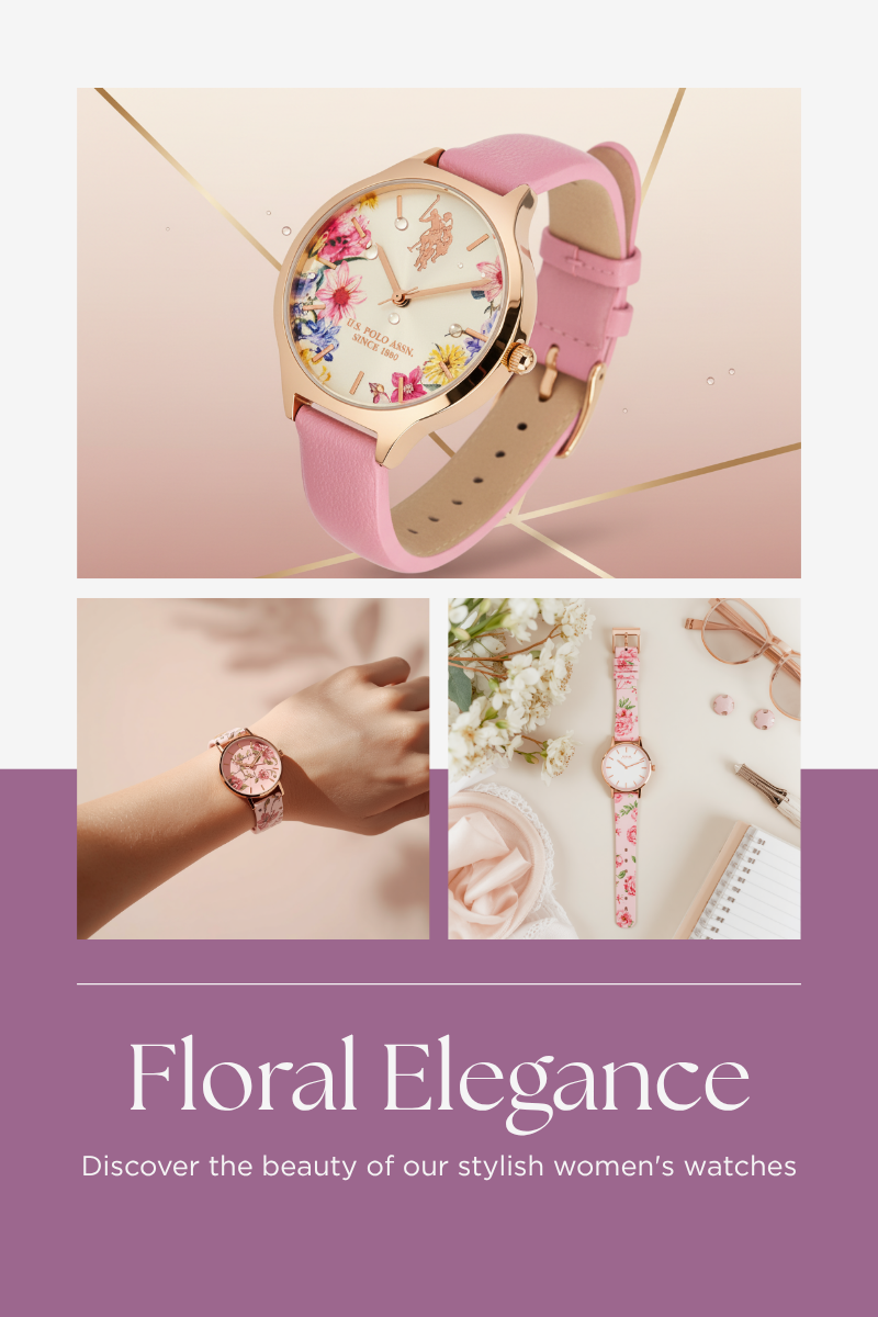 U.S. Polo Assn Watch - Pink Floral Print