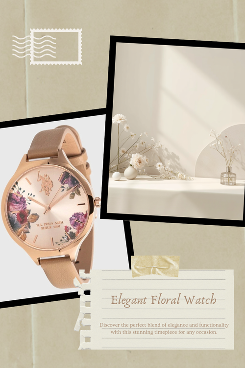 U.S. Polo Assn Watch - Beige Floral Print
