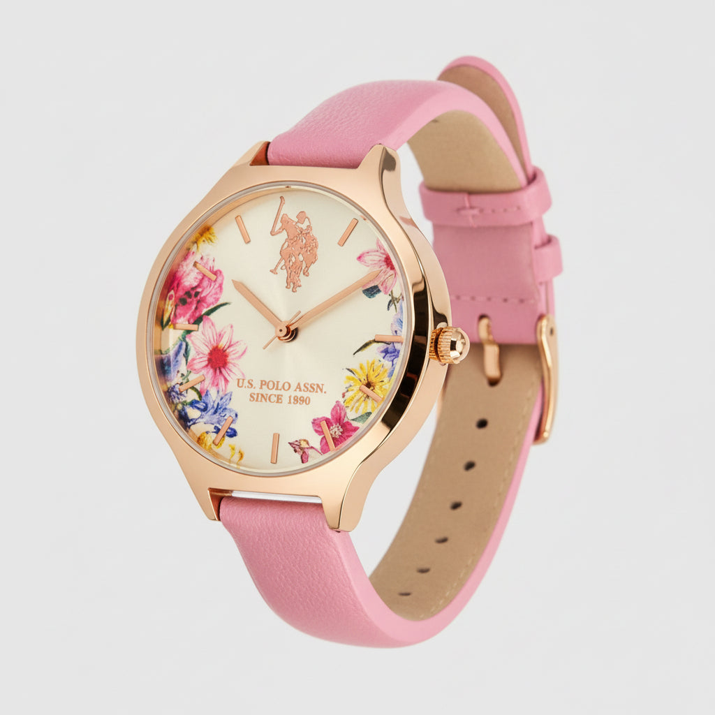 U.S. Polo Assn Watch - Pink Floral Print