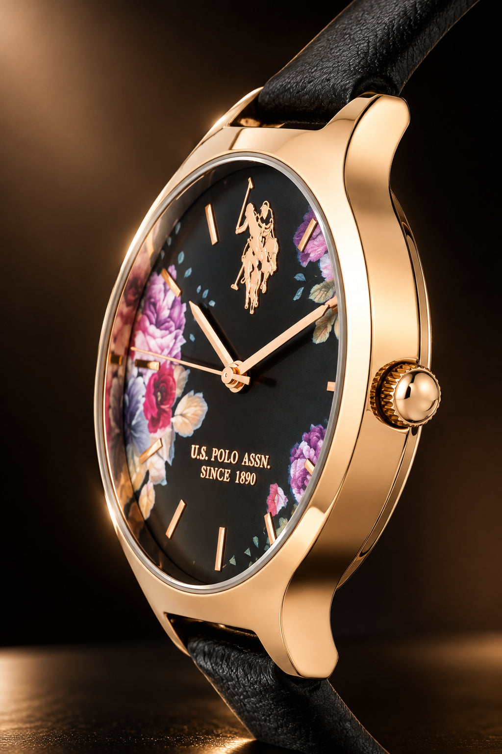 U.S. Polo Assn Watch - Black Floral Print