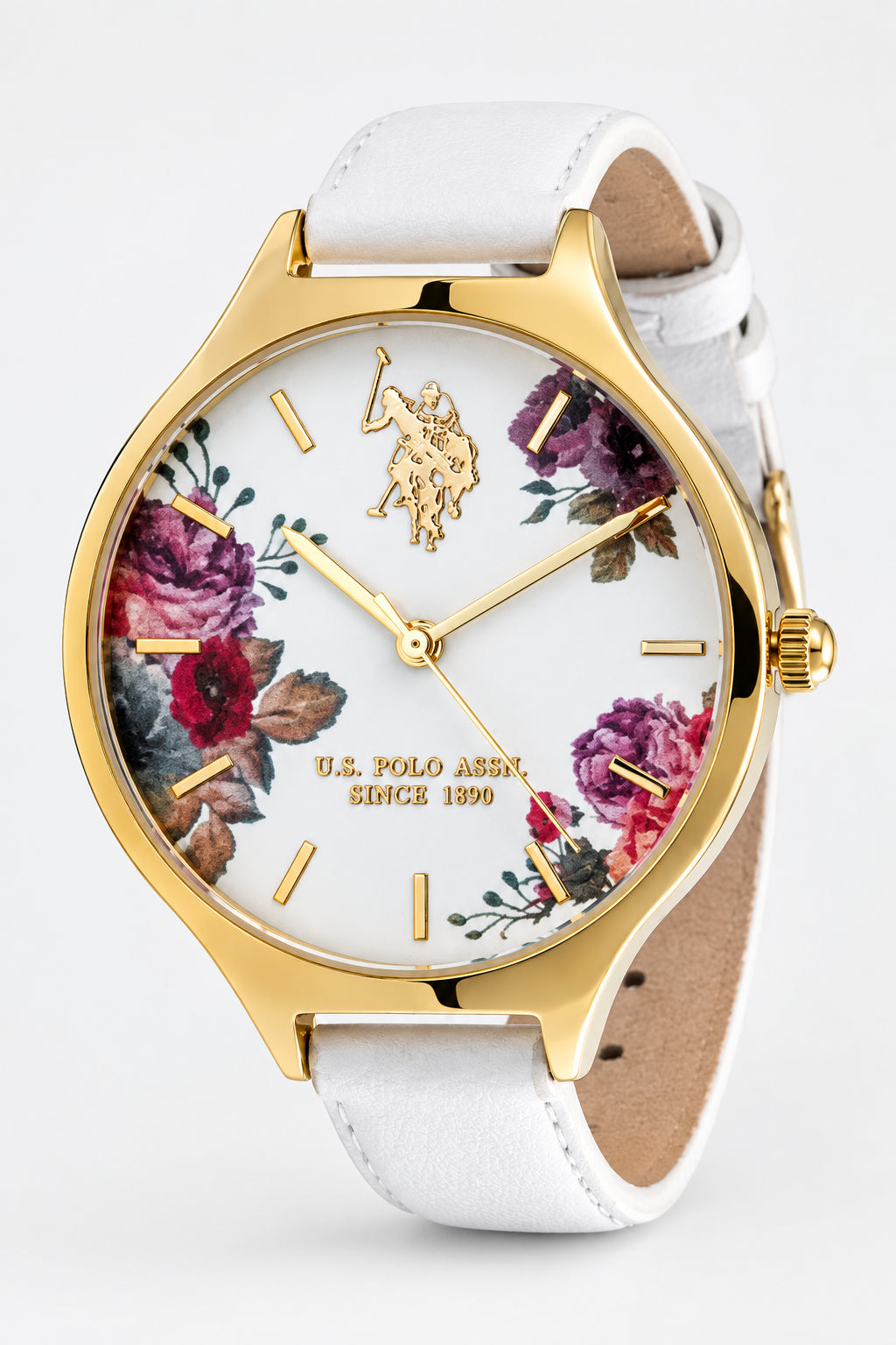 U.S. Polo Assn Watch - White Floral Print